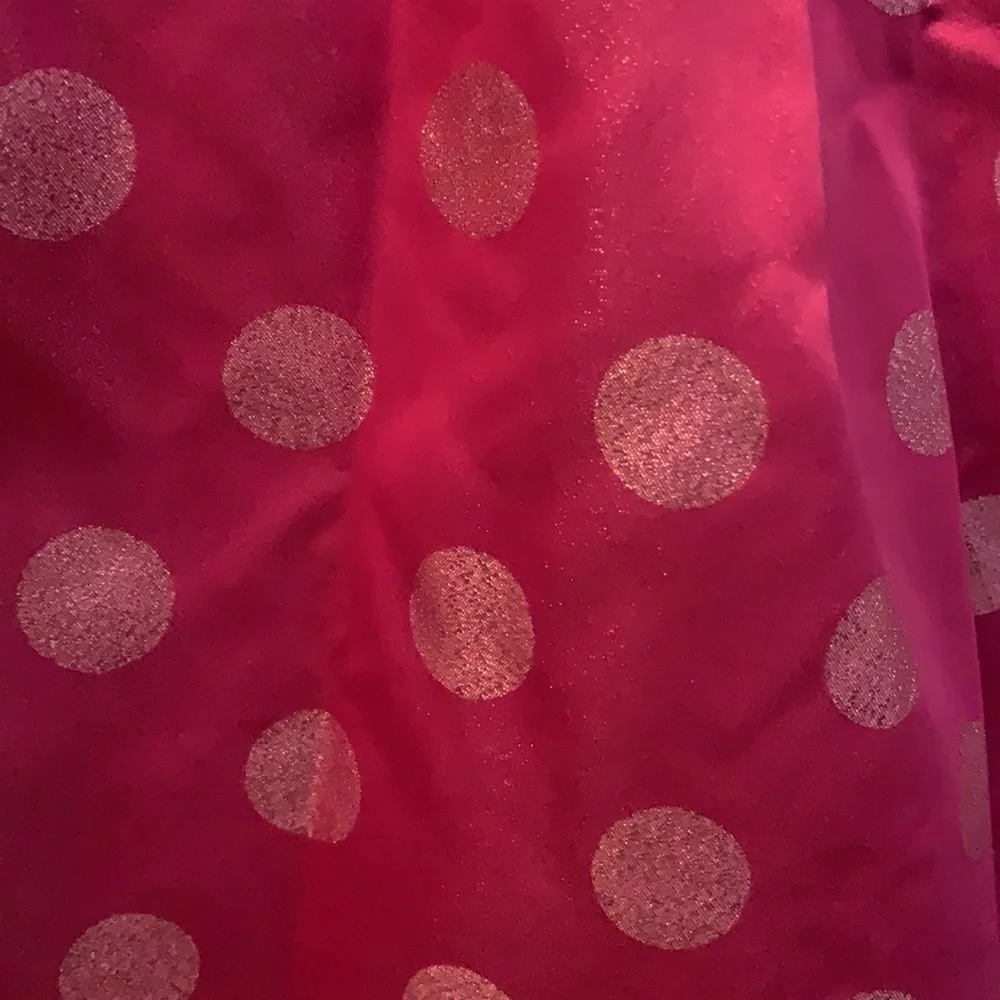 Gap pink shimmer polka dot party dress NWOT
